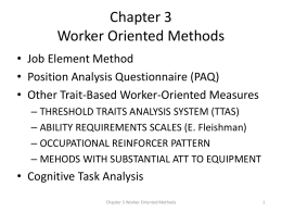 Chapter 3 Worker Oriented Methods