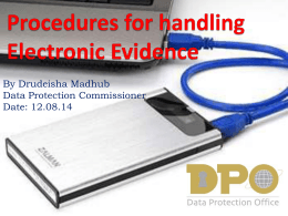 Procedures for handling Electronic Evidence
