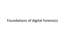 Foundations of digital Forensics - e-study