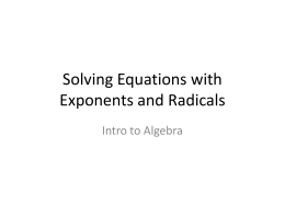 Solving Equations with Exponents