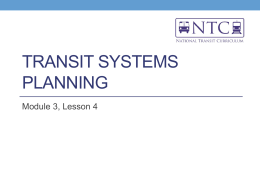 Transit Systems Planning - American Public Transportation
