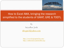 AWA Essay PPTX - FREE GRE GMAT Online Class