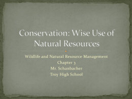 Conservation: Wise Use of Natural Resources