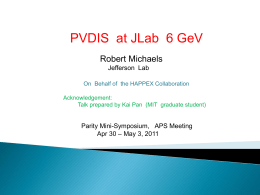 APS talk about PVDIS - Hall A