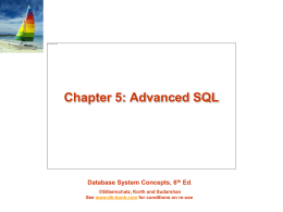Advanced SQL - Computer Engineering Department