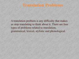 Translation Problems