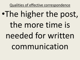 Qualities of effective correspondence