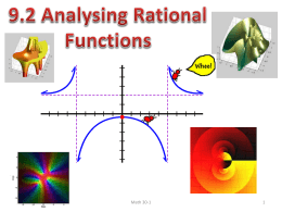 9.2 Analysing Rational Functions