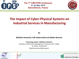 The Impact of Cyber-Physical Systems on Industrial Services in