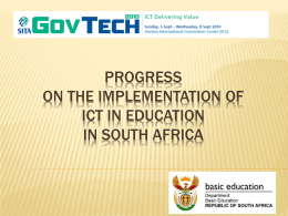 Progress on the implementation of ICT in Education in South Africa