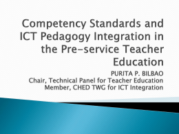 `Competency Standards and ICT Pedagogy Integration in the Pre