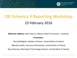 Solvency II Reporting Workshop 23 Feb 2016