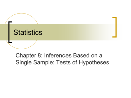 Hypotheses Tests (single sample)