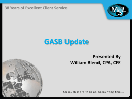 GASB Update - Florida Government Finance Officers Association
