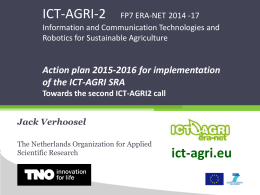 Presentation ICT-AGRI ERANET Action plan 2015