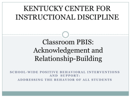 Effective Praise - Kentucky Center for Instructional Discipline
