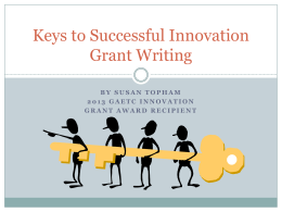 Successful Innovation Grant Writing