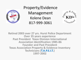 Property/Evidence Management