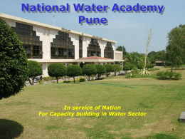 Presentation on National Water Academy, Pune