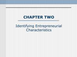 Entrepreneurship – Chapter 2