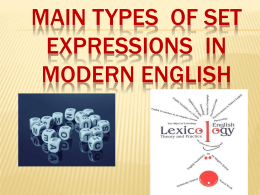 Main types of set expressions in Modern English