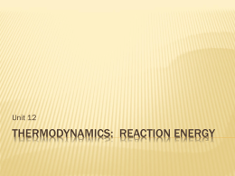thermodynamics: reaction energy