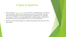 4 Basic Types of Speeches