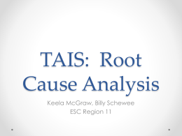 TAIS: Root Cause Analysis - Texas Charter School Network