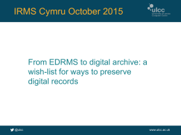 From EDRMS to digital archive