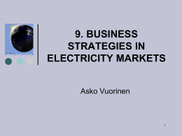 9. business strategies in electricity markets