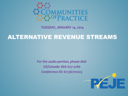 Alternative Revenue - Partnership for Excellence in Jewish Education