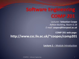 Software Processes - Computer Science Intranet