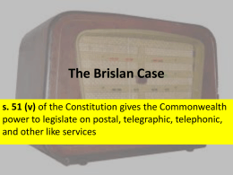 The Brislan Case - Year 12 - Legal Studies