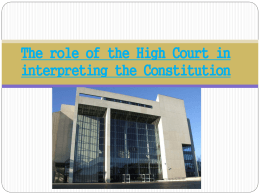 High Court Interpretation of the Constitution