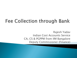 Fee collection through banks