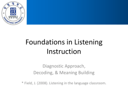 Foundations of Listening Instruction