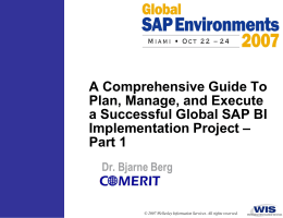 SAP BI and BW Project management