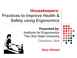 Housekeeper Training - SRI-Ergonomics / Institute for Ergonomics