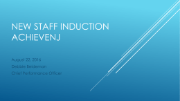 New Staff Induction Achieve NJ 2016
