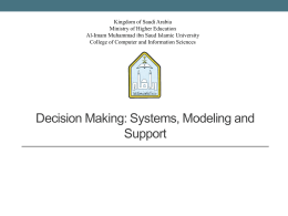 Decision Making: Systems, Modeling and Support