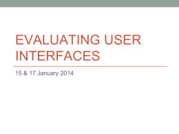 EVALUATING USER INTERFACES