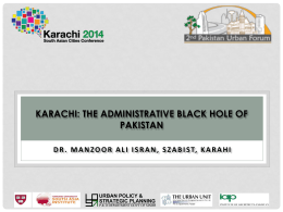 Karachi- The Administrative Black Hole of Pakistan