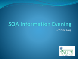 SQA Information Evening