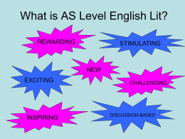 What is AS Level English Lit?