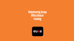 New Office Bearer training 2015 - Eusa
