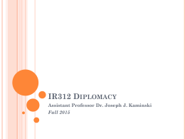 IR312 Diplomacy - Prof Kaminski`s readings Prof Kaminski`s readings