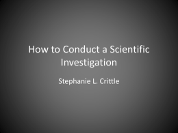 Steps of the Scientific Method - Stephanie Crittle`s Portfolio