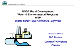 USDA Rural Development - Maine Rural Water Association