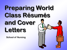 Resume - College of Nursing