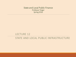 State and Local Public Finance Spring 2006, Professor Yinger